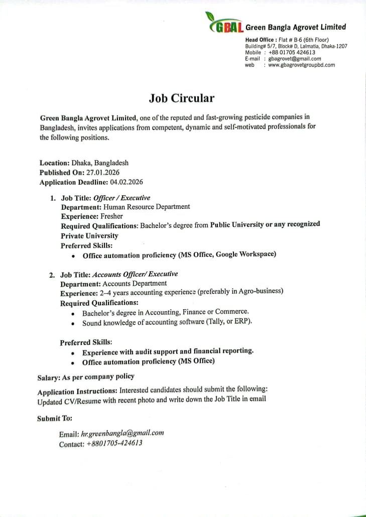 New Job Circular 27-01-2026